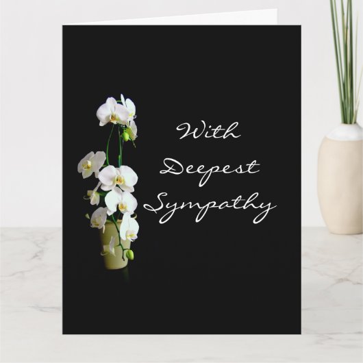 Deepest Sympathie White Orchids Kaart (Voorkant)