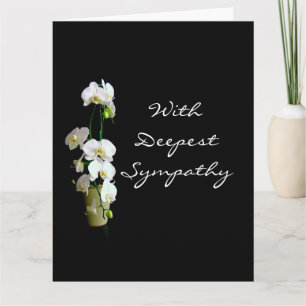 Deepest Sympathie White Orchids Kaart