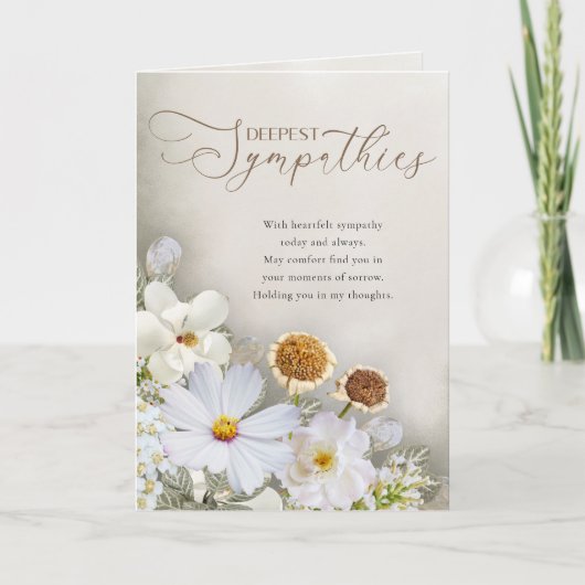 Deepest Sympathies Floral Comfort Card Kaart (Voorkant)