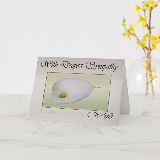 Deepest Sympathy for loss of Wife Card Kaart (Gele Bloem)