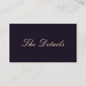 Deepest Violet Weddenschap Details Informatiekaartje (Voorkant)