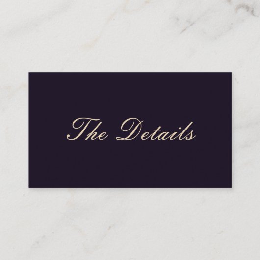 Deepest Violet Weddenschap Details Informatiekaartje (Voorkant)