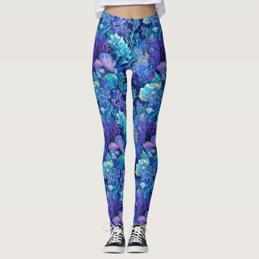DeepSea Floral Fantasy All-Over Print Leggings (Voorkant)