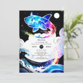 Deepsea magische eenvoudige haai verjaardag kaart (Staand voorkant)