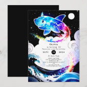 Deepsea magische eenvoudige haai verjaardag kaart (Voorkant / Achterkant)