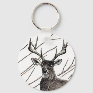 Deer 2,25-inch Basic Button Sleutelhanger
