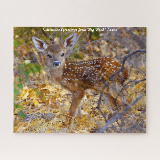 Deer aan Big Bend Texas. Kerstgroeten Legpuzzel (Horizontaal)