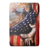 Deer American Flag Blanket, Badmat (Voorkant Verticaal)