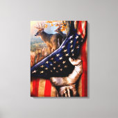 Deer American Flag Blanket, Canvas Afdruk (Voorkant)