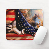 Deer American Flag Blanket, Muismat (Met muis)