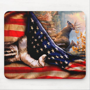 Deer American Flag Blanket, Muismat