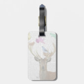Deer and Birds Nests Pastel Shades Bagagelabel (Achterkant verticaal)