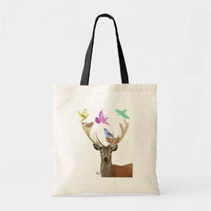 Deer and Birds Nests Pastel Shades Tote Bag