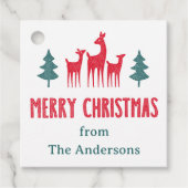Deer and Christmas trees to from gift labels (Voorkant)