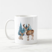 Deer and doe with snowy pine tree koffiemok (Links)