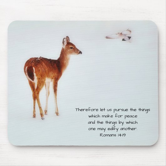 Deer and Dove Faith Bible Verse Mouse Pad Muismat (Voorkant)