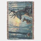 Deer and fawn at sunset deken (Voorkant Verticaal)