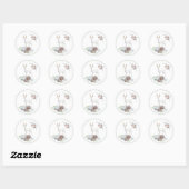 Deer and Kerstdecorations in Pastels Ronde Sticker (Vel)