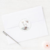 Deer and Kerstdecorations in Pastels Ronde Sticker (Envelop)