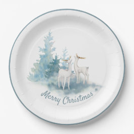 Deer and Pine Trees Holiday Paper Bord