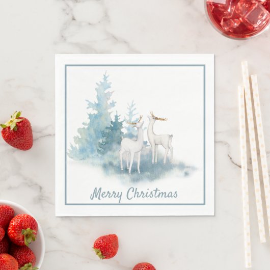 Deer and Pine Trees Holiday Servet (Insitu)