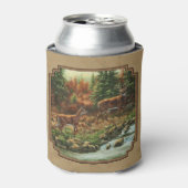 Deer and Stream Waterfall Tan Blikjeskoeler (Blikje Voorkant)