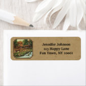 Deer and Stream Waterfall Tan Etiket (Insitu)