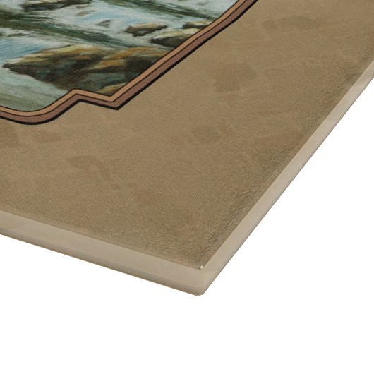 Deer and Stream Waterfall Tan Snijplank (Hoek)