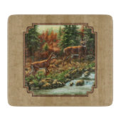 Deer and Stream Waterfall Tan Snijplank (Voorkant)