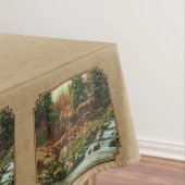 Deer and Stream Waterfall Tan Tafelkleed (Voorbeeld)