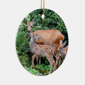 Deer and Twin Fawns Animal Family Keramisch Ornament (Rechts)