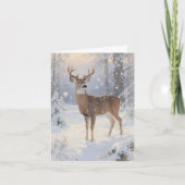 Deer and Winter Magic Christmas Feestdagen Kaart (Voorkant)