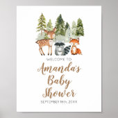 Deer animal adventure Camper Baby shower Welkom Poster (Voorkant)