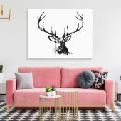 Deer Animal Antlers Natuur Wildlife Horns Head Pos Canvas Afdruk (Insitu (Woonkamer))