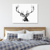 Deer Animal Antlers Natuur Wildlife Horns Head Pos Canvas Afdruk (Insitu (Slaapkamer))
