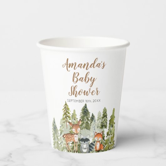 Deer Animal avonture Camper Mountain Forest Paper Papieren Bekers (Achterkant)