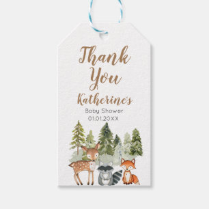 Deer Animal avontuur Camper Baby shower Dank u wel Cadeaulabel