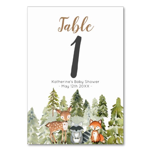 Deer Animal avontuur Camper Baby shower Kaart (Voorkant)