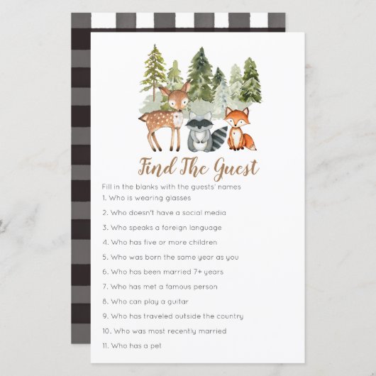 Deer animal avventure Woodland vindt het gastspel (Voorkant / Achterkant)