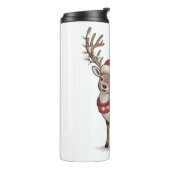 Deer Animal Christmas Deer Santa Hat Xmas  Thermosbeker (Gedraaid links)