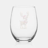 Deer Animal Christmas Deer Santa Hat Xmas  Wijnglas Zonder Voet (Voorkant)