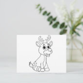 Deer Animal Fawn Baby Young Animal Cute Briefkaart (Staand voorkant)