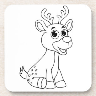 Deer Animal Fawn Baby Young Animal Cute Briefkaart Bier Onderzetter