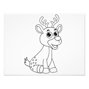 Deer Animal Fawn Baby Young Animal Cute Briefkaart Foto Afdruk