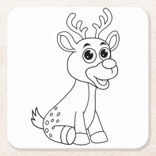 Deer Animal Fawn Baby Young Animal Cute Briefkaart Kartonnen Onderzetters