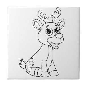 Deer Animal Fawn Baby Young Animal Cute Briefkaart Tegeltje