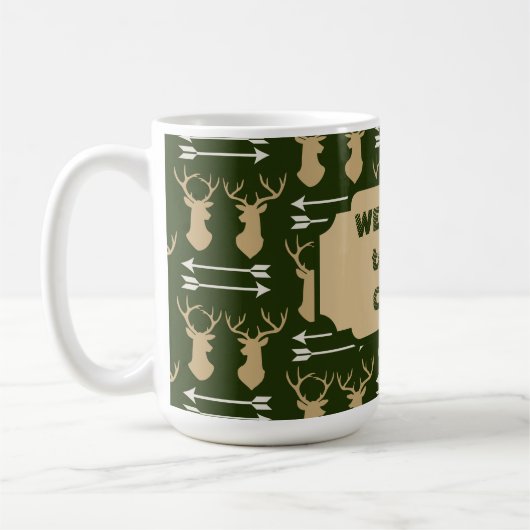 Deer Antler Arrow Pattern Cabin Koffiemok (Links)