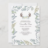 DEER ANTLER Baby shower Uitnodigen - Boy Kaart (Voorkant)