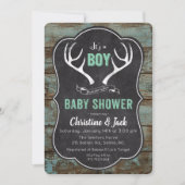 Deer Antler Boy Baby shower Kaart