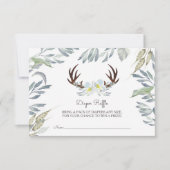 Deer Antler Boy Baby shower Luier Raffle Kaart (Voorkant)